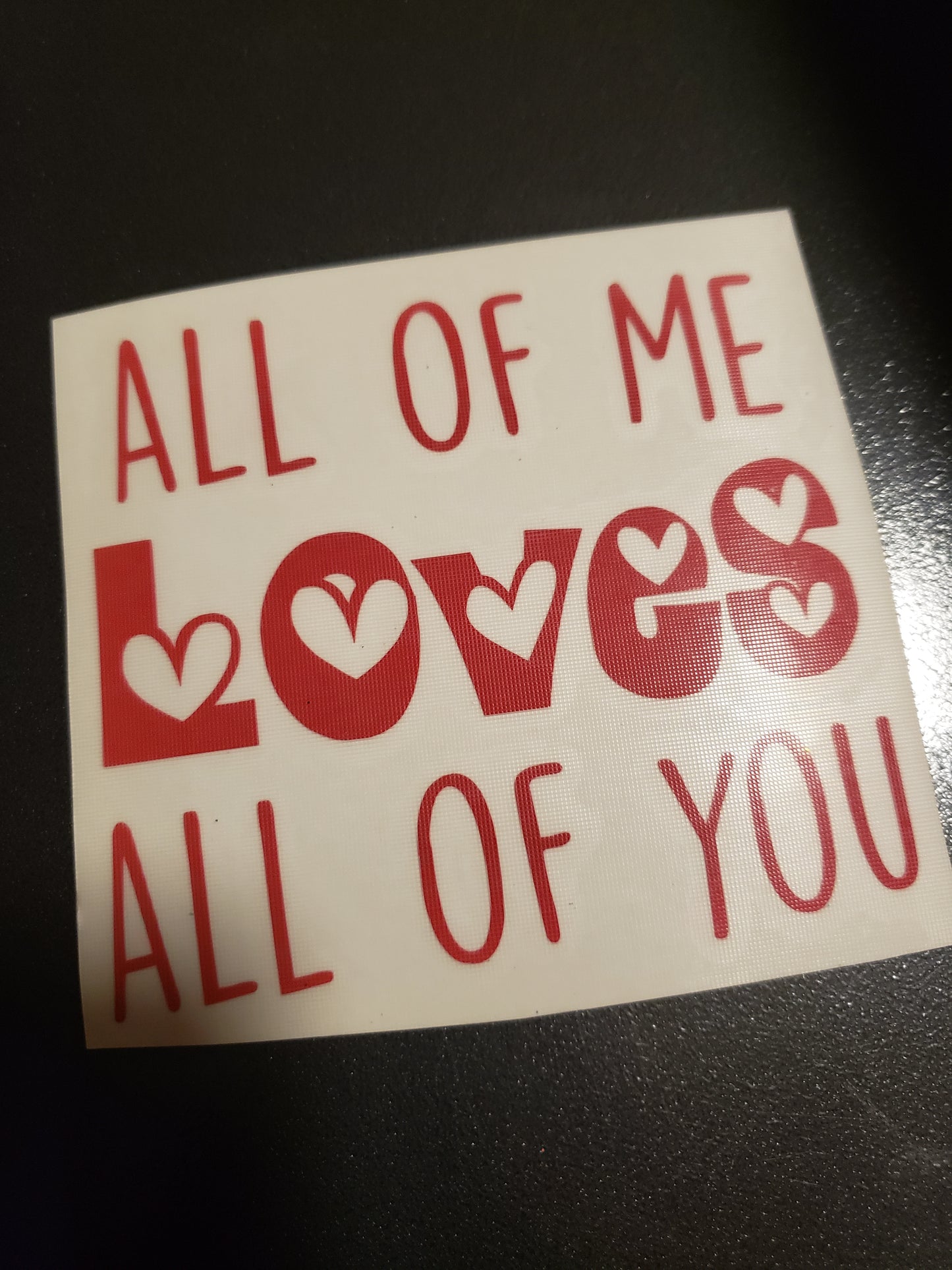 All Of Me Loves All Of You Vinyl Decal