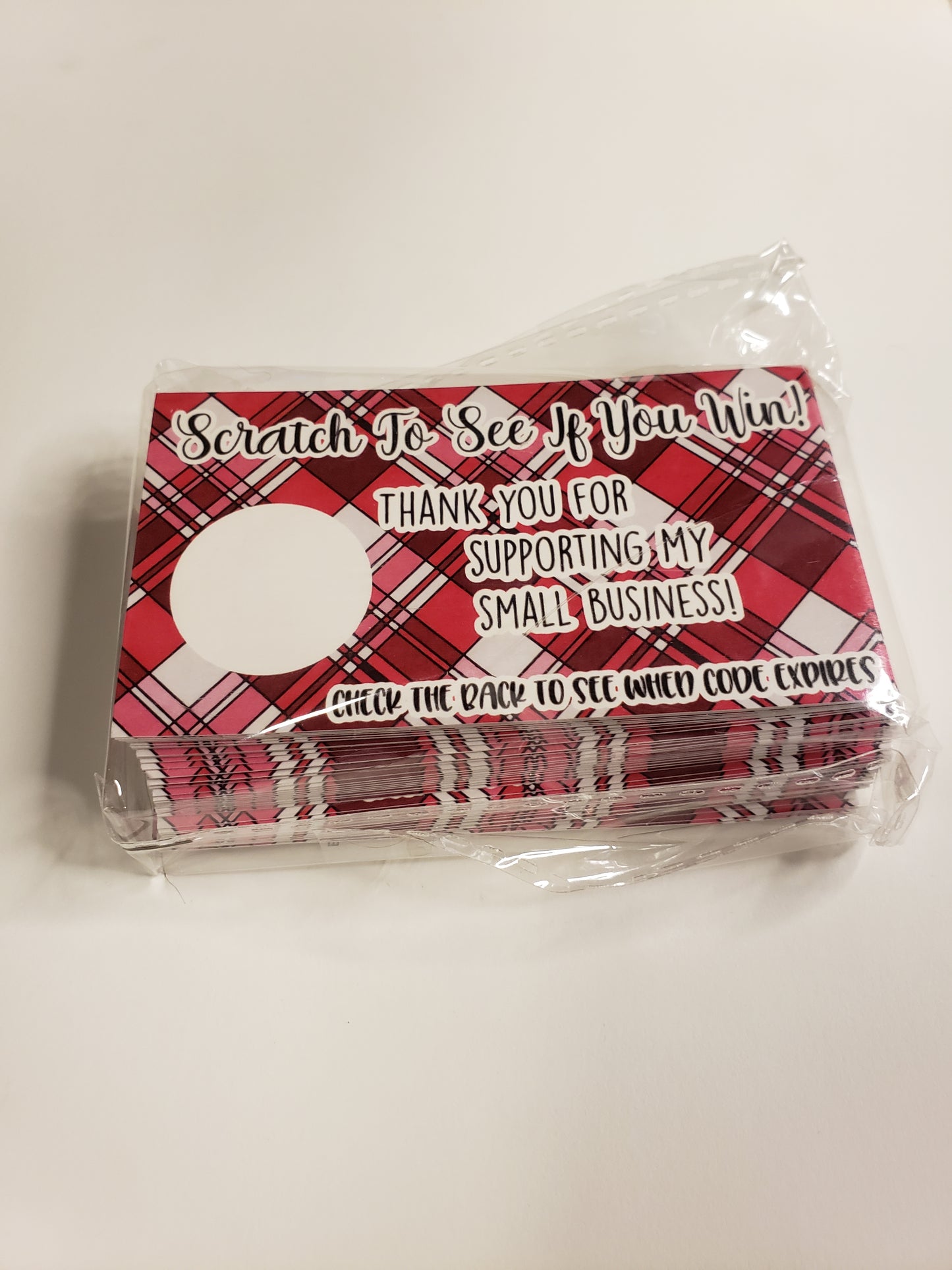 Red Plaid Scratch Off Cards
